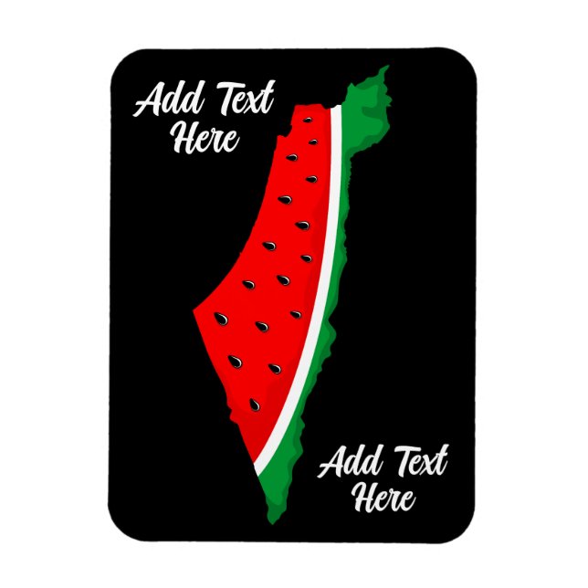 Magnet Flexible Carte de Palestine Watermelon Symbole de la libert (Vertical)