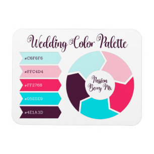 Magnet Flexible Carte de palette de couleurs mariage avec codes de