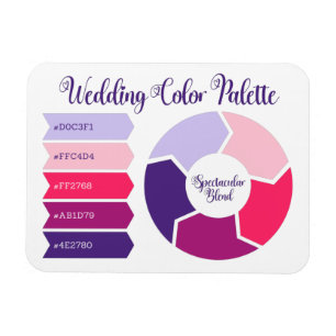 Magnet Flexible Carte de palette de couleurs mariage avec codes de