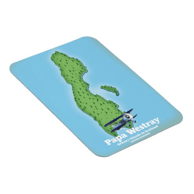 Magnet Flexible Carte de Papa Westray Scotland. (Côté Droit)