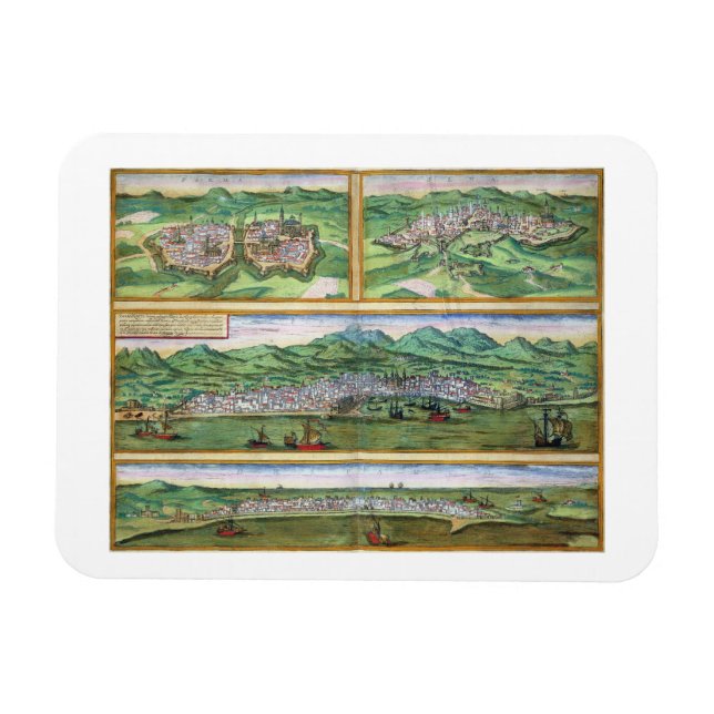 Magnet Flexible Carte de Parme, Sienne, Palerme et Drepanum, de ' (Horizontal)