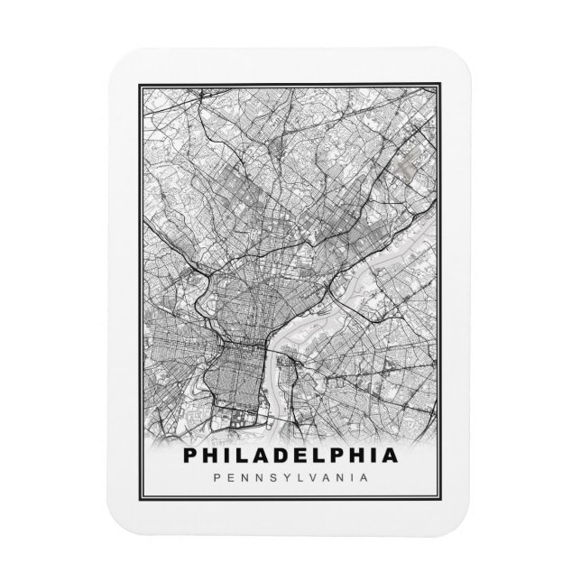Magnet Flexible Carte de Philadelphie (Vertical)