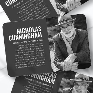 Magnet Flexible Carte de prière photo Memorial Modern