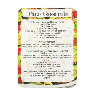 Magnet Flexible Carte de recette Taco casserole
