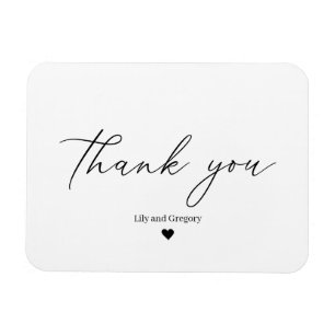 Magnet Flexible Carte de remerciement de mariage élégante noir bla