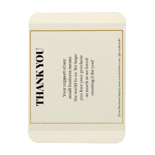 Magnet Flexible Carte de Remerciement Entreprise Luxe Bordure Or M