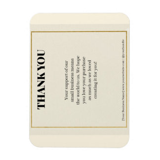 Magnet Flexible Carte de Remerciement Entreprise Luxe Bordure Or M