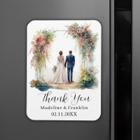 Carte de remerciements Mariage d'illustration aqua