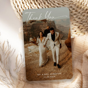 Magnet Flexible Carte de remerciements photo Mariage manuscrit