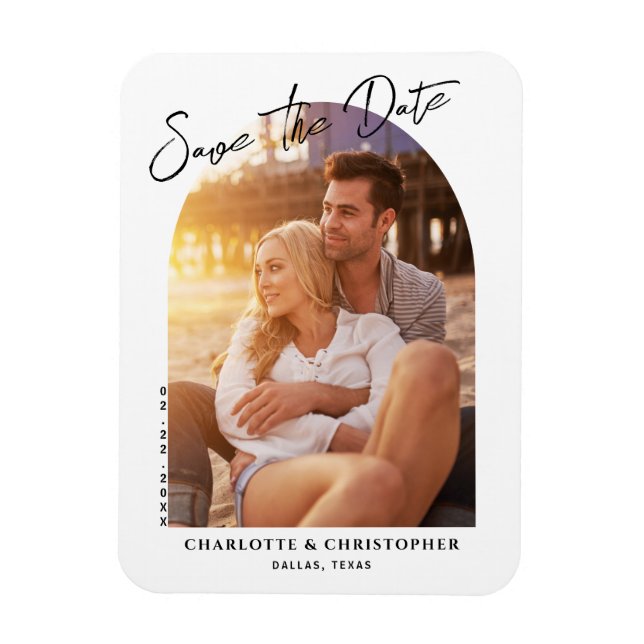 Magnet Flexible Carte de sauvegarde de date de mariage à arch mode (Vertical)