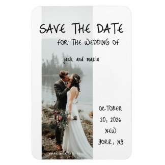 Magnet Flexible Carte de sauvegarde de date florale en terracotta 