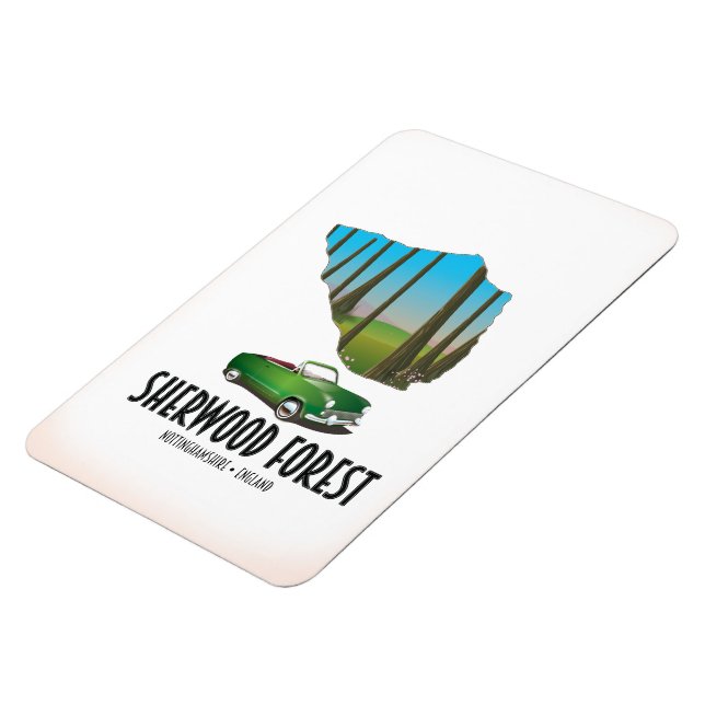 Magnet Flexible Carte de Sherwood Forest Nottinghamshire (Côté Gauche)