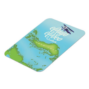 Magnet Flexible Carte de style vintage de Cayo Coco Cuba.