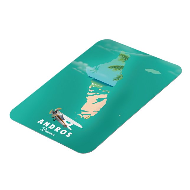 Magnet Flexible Carte de vacances d'Andros Bahamas. (Côté Gauche)