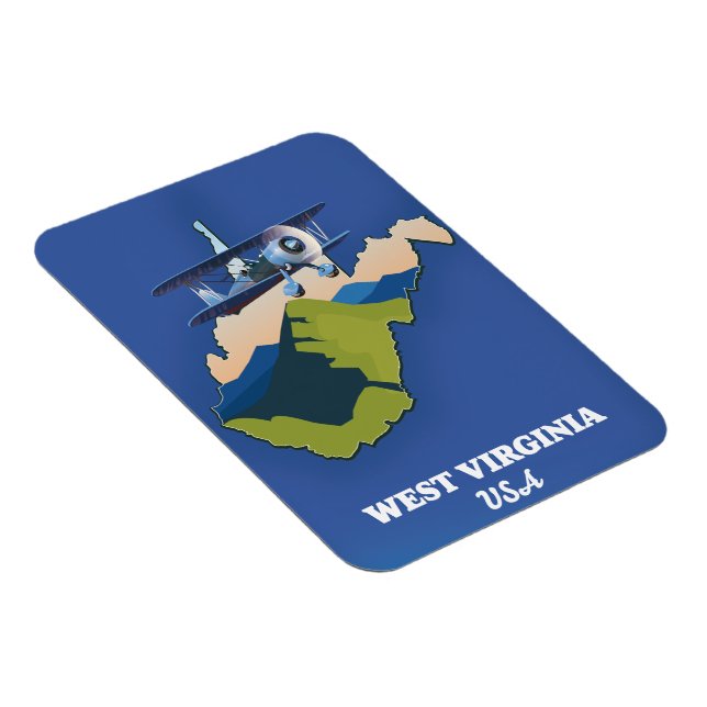 Magnet Flexible Carte de Virginie-Occidentale États-Unis (Côté Droit)