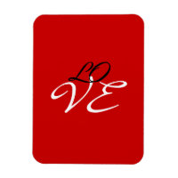 Carte de vœux couleur rouge blanc noir Love