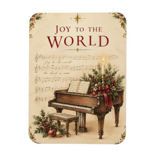 Magnet Flexible Carte de vœux de Noël vintage, style musique class
