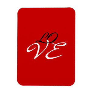 Magnet Flexible Carte de voeux Love Red White Black Color