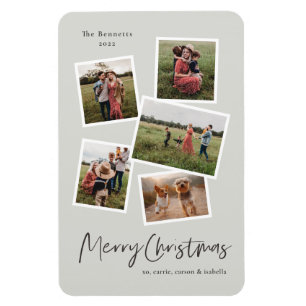 Magnet Flexible Carte de vœux moderne de Noël avec collage de phot