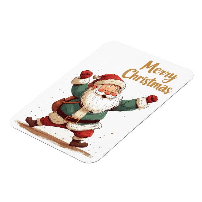 Magnet Flexible Carte de voeux pliée Père Noël de Noël (Côté Gauche)