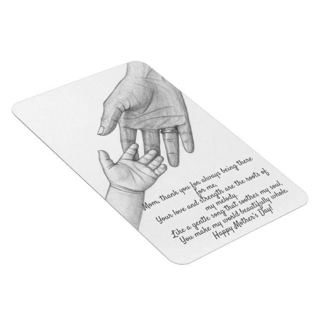 Magnet Flexible "Carte de voeux pour la fête des mères - Je t'aime (Côté Droit)
