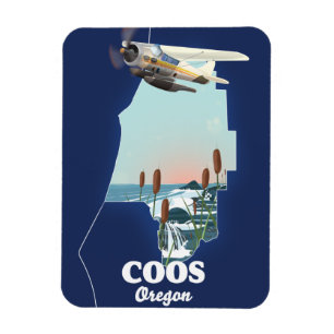 Magnet Flexible Carte de voyage de Coos Oregon