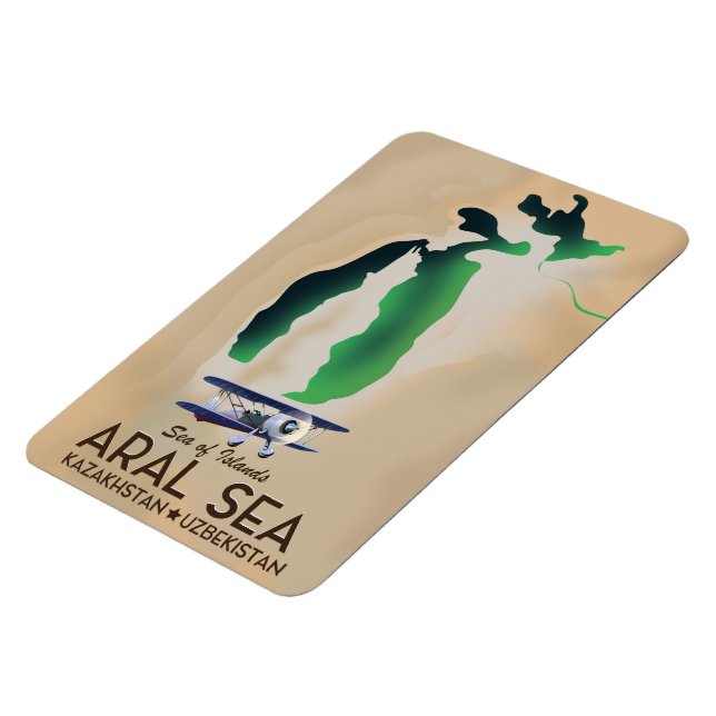 Magnet Flexible Carte de voyage de la mer d'Aral affiche (Côté Gauche)