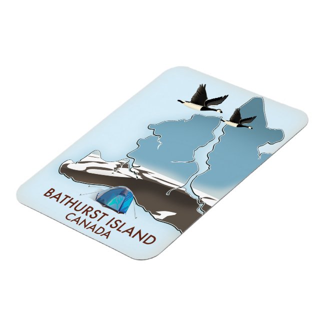 Magnet Flexible Carte de voyage de l'île Bathurst Canada (Côté Gauche)