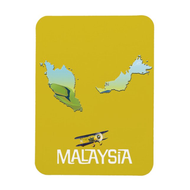 Magnet Flexible Carte de voyage de Malaisie (Vertical)
