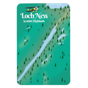 Magnet Flexible Carte de voyage des Highlands écossais Loch Ness