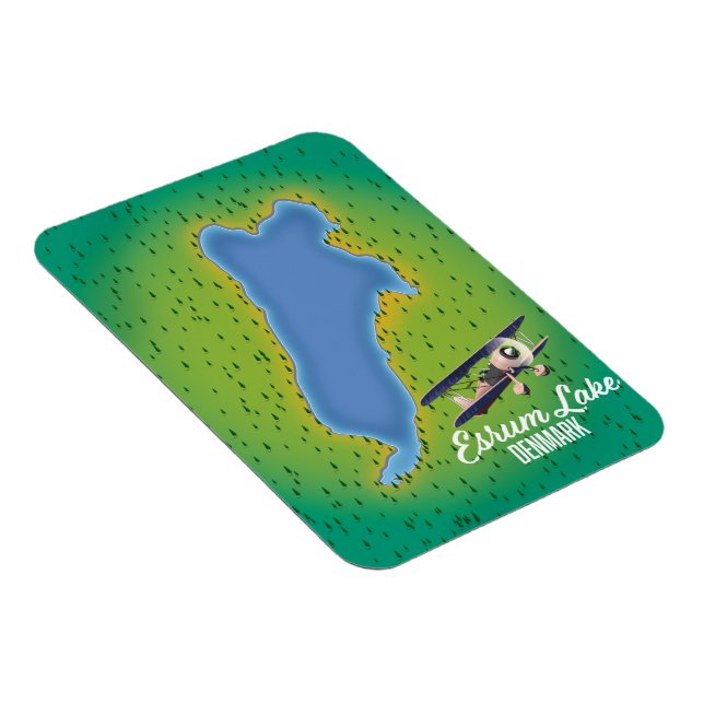 Magnet Flexible Carte de voyage du lac Esrum Danemark (Côté Droit)