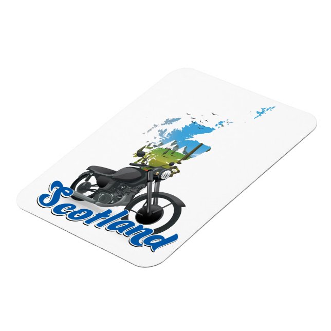 Magnet Flexible carte de voyage moto Écosse poseur (Côté Gauche)