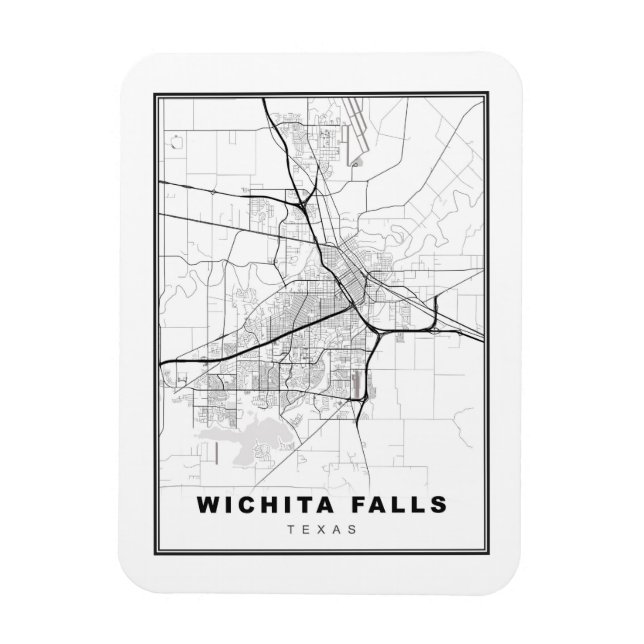 Magnet Flexible Carte de Wichita Falls (Vertical)