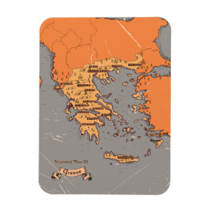 Magnet Flexible Carte des anciens comtés de Grèce