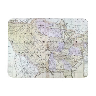 Magnet Flexible CARTE DES ÉTATS-UNIS, c1812