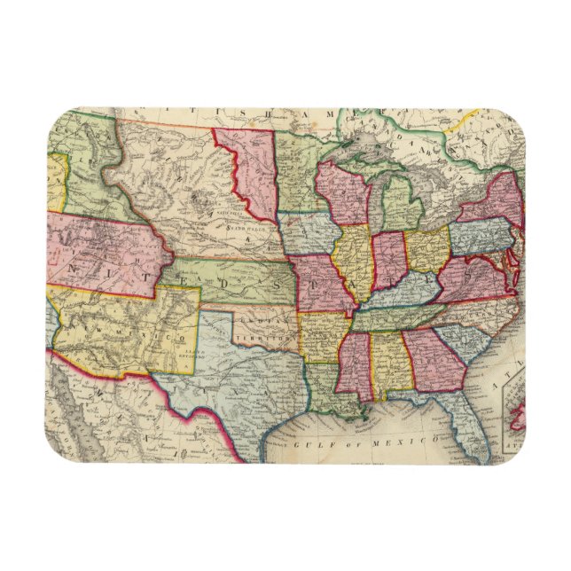 Magnet Flexible Carte Des États-Unis, Et Territoires (Horizontal)