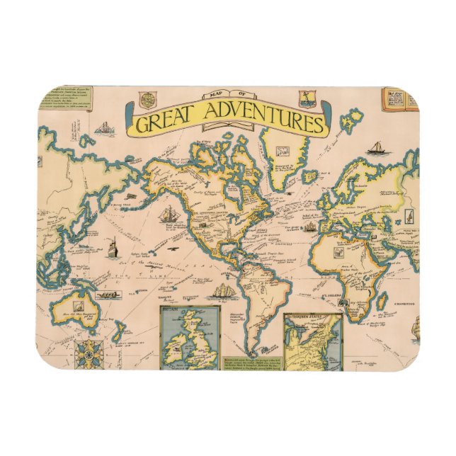 Magnet Flexible Carte des grandes aventures (Horizontal)
