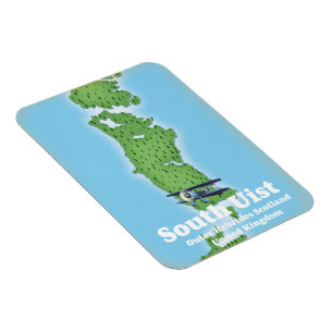 Magnet Flexible Carte des Hébrides extérieures du sud de l'Uist
