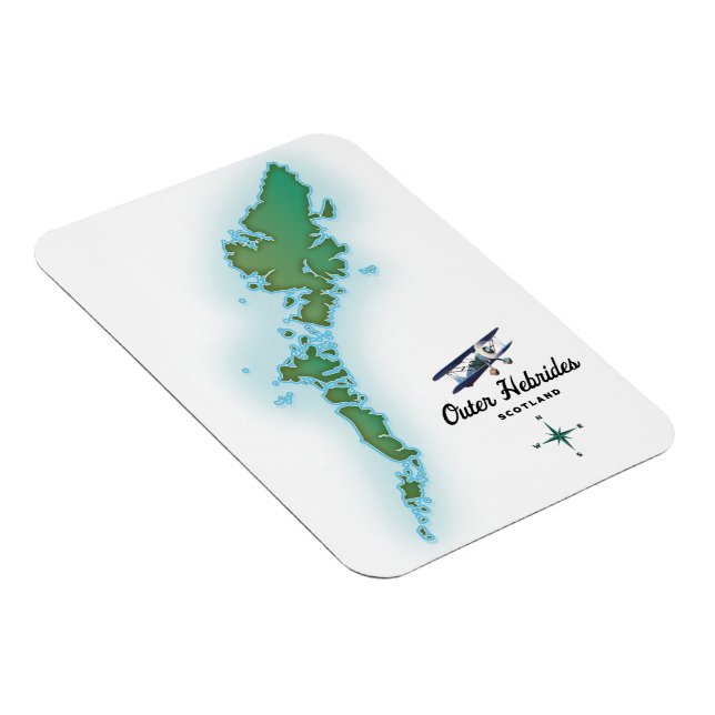 Magnet Flexible Carte des Hébrides extérieures Écosse (Côté Droit)