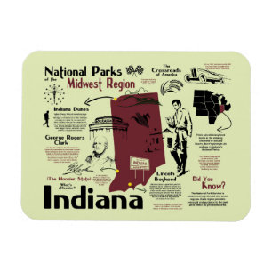Magnet Flexible Carte des parcs nationaux de l'Indiana