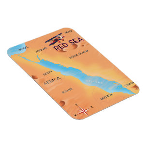 Magnet Flexible Carte des voyages en mer Rouge