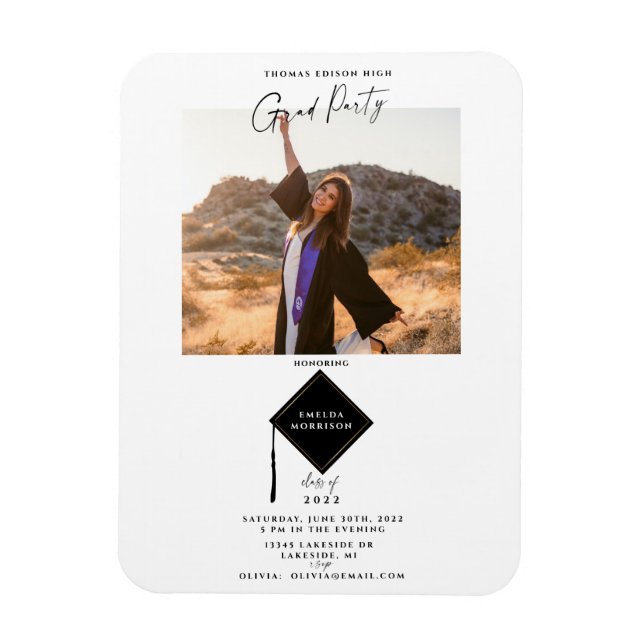 Magnet Flexible Carte d'invitation moderne et simple pour une céré (Vertical)