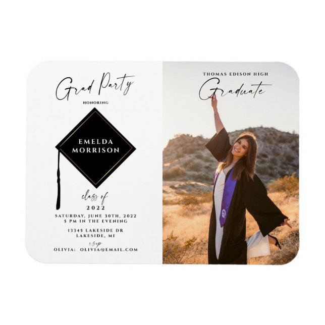 Magnet Flexible Carte d'invitation moderne et simple pour une céré (Horizontal)