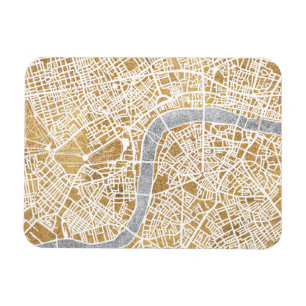 Magnet Flexible Carte dorée de ville de Londres