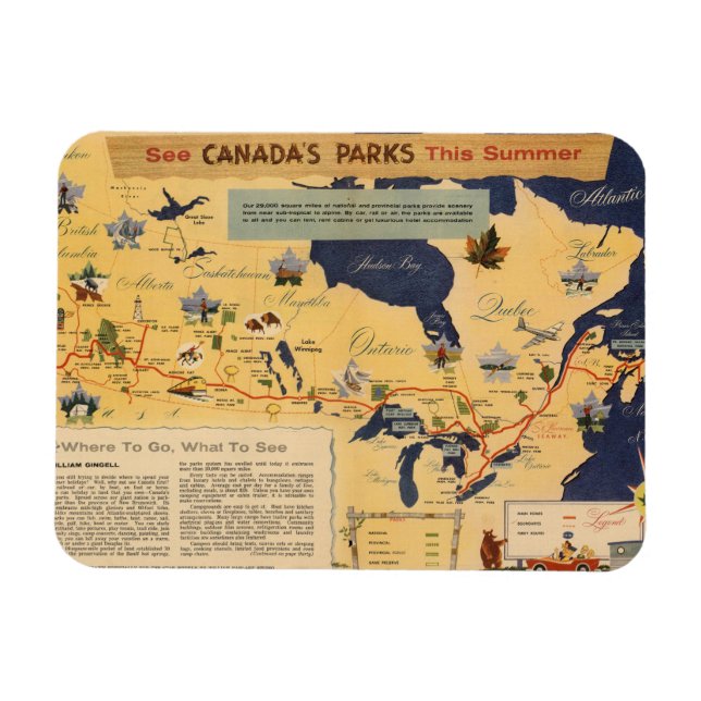 Magnet Flexible Carte du Canada - Parcs Canada (Horizontal)