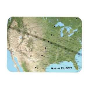 Magnet Flexible Carte du chemin d'Eclipse solaire 2017