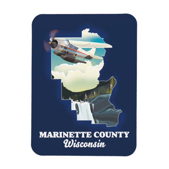 Magnet Flexible carte du comté de Washington Maine (Vertical)