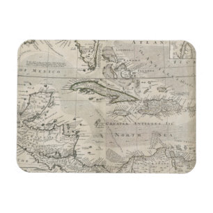 Magnet Flexible Carte du   des Caraïbes 1715