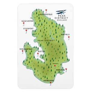 Magnet Flexible Carte du district de Peak en Angleterre