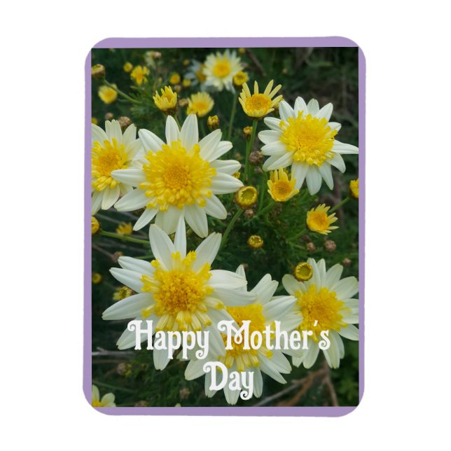 Magnet Flexible Carte du jour de la mère Fleur de Daisy jaune (Vertical)
